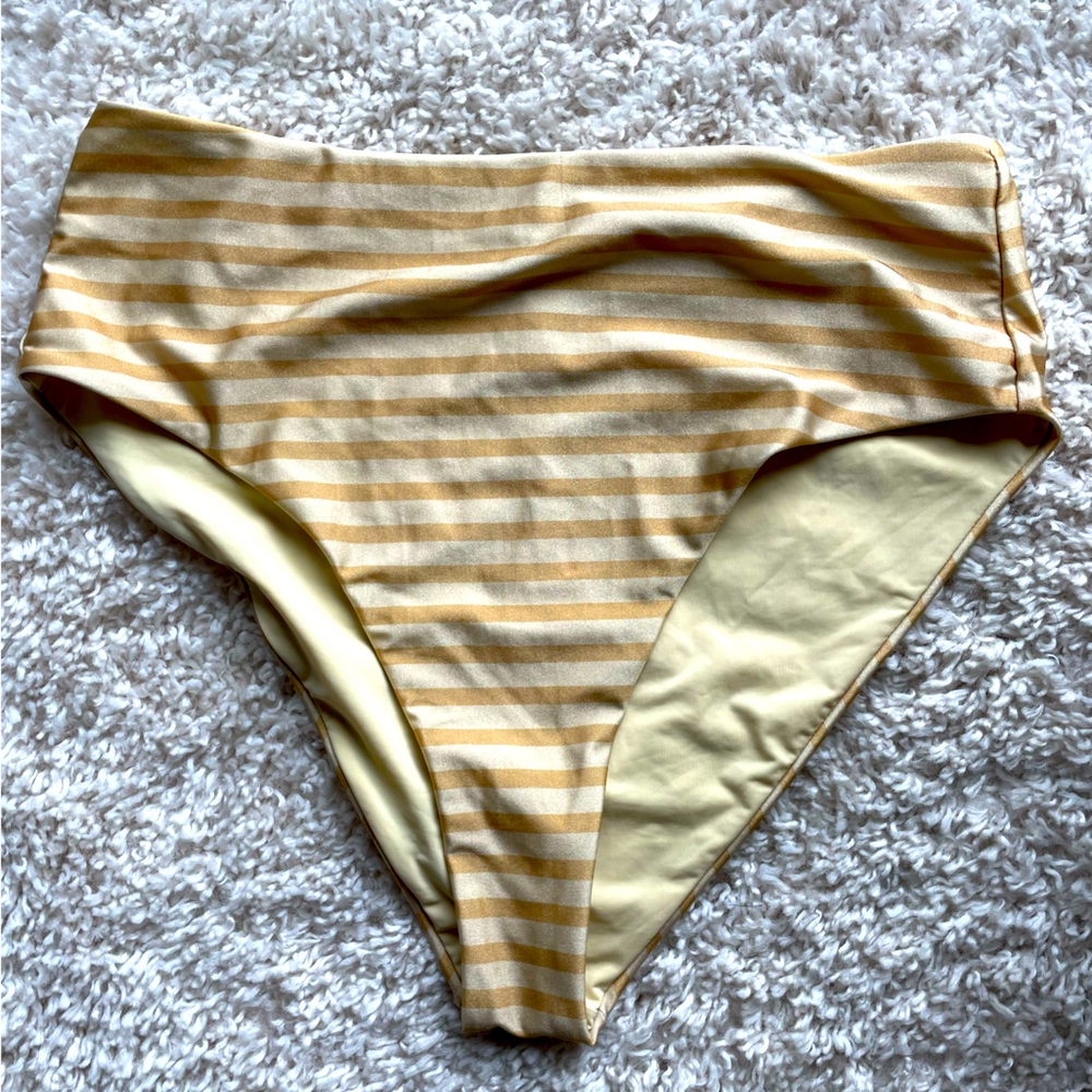 Tigerlily Gold and Yellow high waisted swim bottoms.